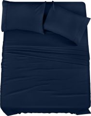 Queen Bed Sheets Set - 4 Piece Bedding - Brushed Microfiber - Shrinkage and Fade Resistant - Easy Care (Queen, Grey)
