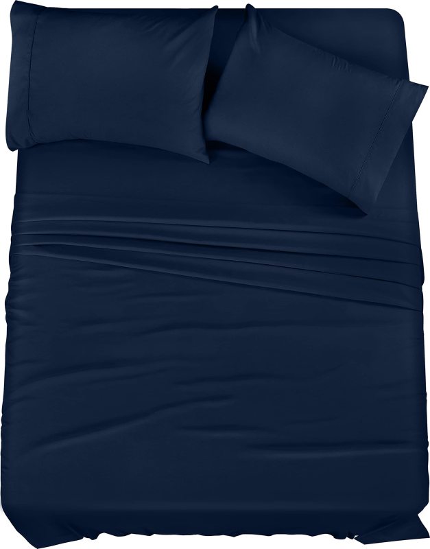 Queen Bed Sheets Set - 4 Piece Bedding - Brushed Microfiber - Shrinkage and Fade Resistant - Easy Care (Queen, Grey)