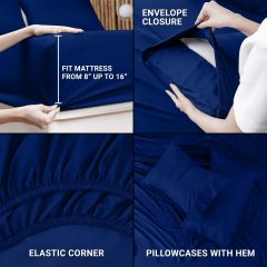 Queen Bed Sheets Set - 4 Piece Bedding - Brushed Microfiber - Shrinkage and Fade Resistant - Easy Care (Queen, Grey)