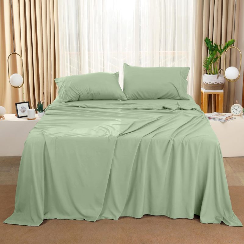 Queen Bed Sheets Set - 4 Piece Bedding - Brushed Microfiber - Shrinkage and Fade Resistant - Easy Care (Queen, Grey)