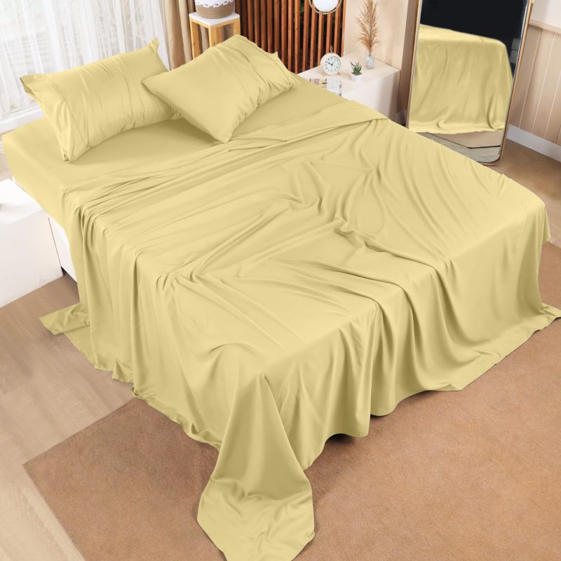 Queen Bed Sheets Set - 4 Piece Bedding - Brushed Microfiber - Shrinkage and Fade Resistant - Easy Care (Queen, Grey)