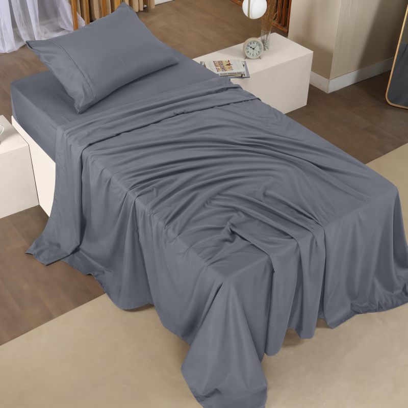 Queen Bed Sheets Set - 4 Piece Bedding - Brushed Microfiber - Shrinkage and Fade Resistant - Easy Care (Queen, Grey)