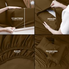 Queen Bed Sheets Set - 4 Piece Bedding - Brushed Microfiber - Shrinkage and Fade Resistant - Easy Care (Queen, Grey)
