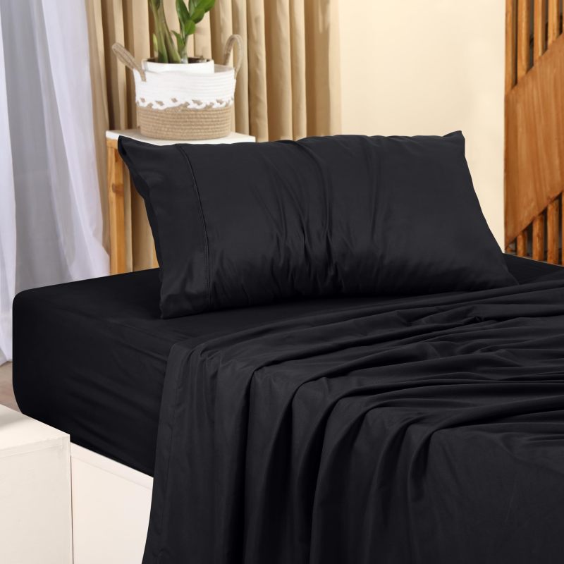 Queen Bed Sheets Set - 4 Piece Bedding - Brushed Microfiber - Shrinkage and Fade Resistant - Easy Care (Queen, Grey)