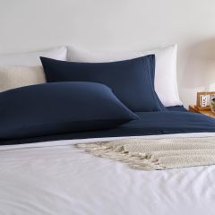 1    Baby Blue Full Size Bed Sheet Sets-Deep Pocket Fitted Sheet & Pillowcase Sets-4 Piece Soft Cooling Microfiber Bedsheets for Double Bed