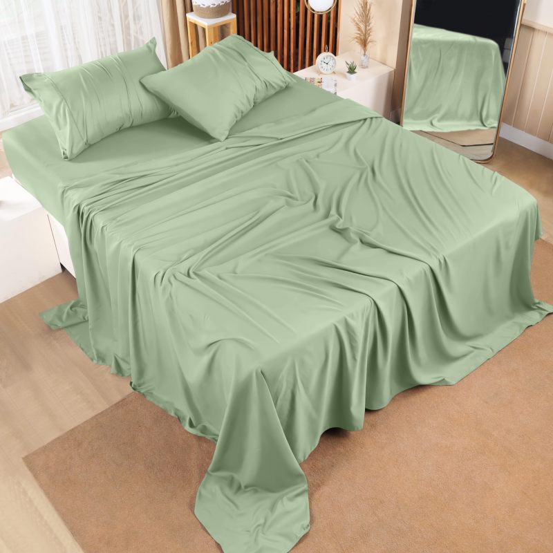 Queen Bed Sheets Set - 4 Piece Bedding - Brushed Microfiber - Shrinkage and Fade Resistant - Easy Care (Queen, Grey)