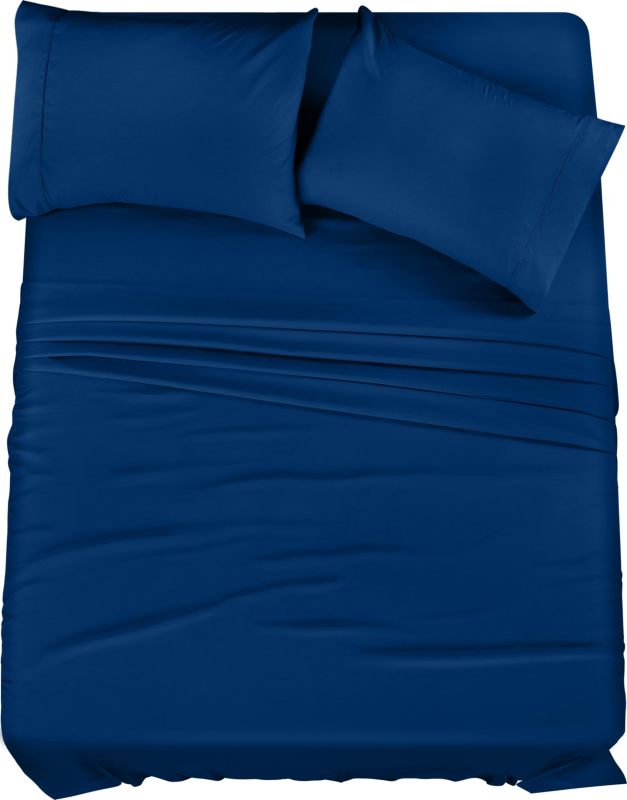Queen Bed Sheets Set - 4 Piece Bedding - Brushed Microfiber - Shrinkage and Fade Resistant - Easy Care (Queen, Grey)