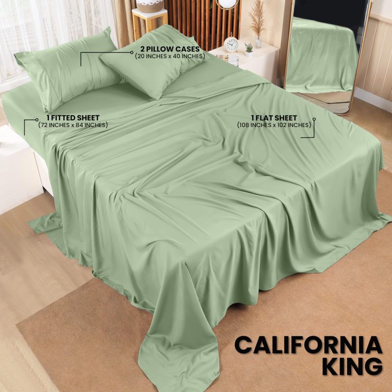Queen Bed Sheets Set - 4 Piece Bedding - Brushed Microfiber - Shrinkage and Fade Resistant - Easy Care (Queen, Grey)