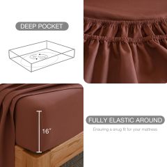 1    Baby Blue Full Size Bed Sheet Sets-Deep Pocket Fitted Sheet & Pillowcase Sets-4 Piece Soft Cooling Microfiber Bedsheets for Double Bed