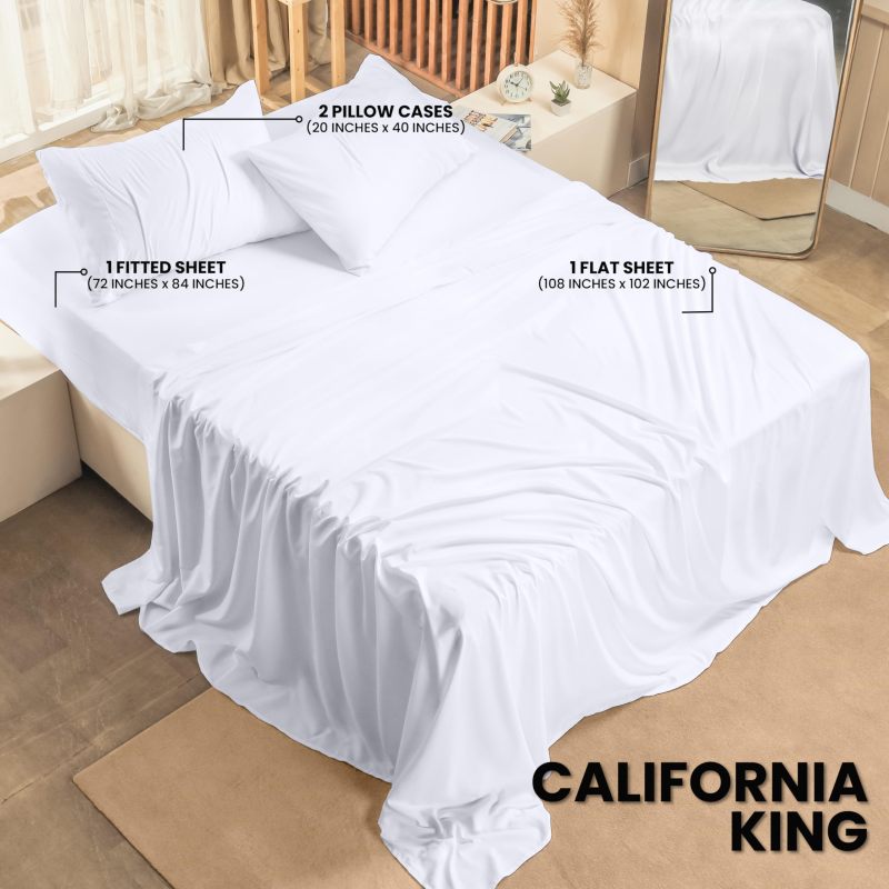 Queen Bed Sheets Set - 4 Piece Bedding - Brushed Microfiber - Shrinkage and Fade Resistant - Easy Care (Queen, Grey)