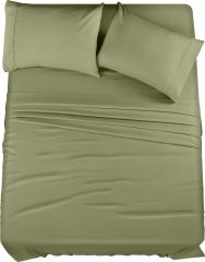 Queen Bed Sheets Set - 4 Piece Bedding - Brushed Microfiber - Shrinkage and Fade Resistant - Easy Care (Queen, Grey)