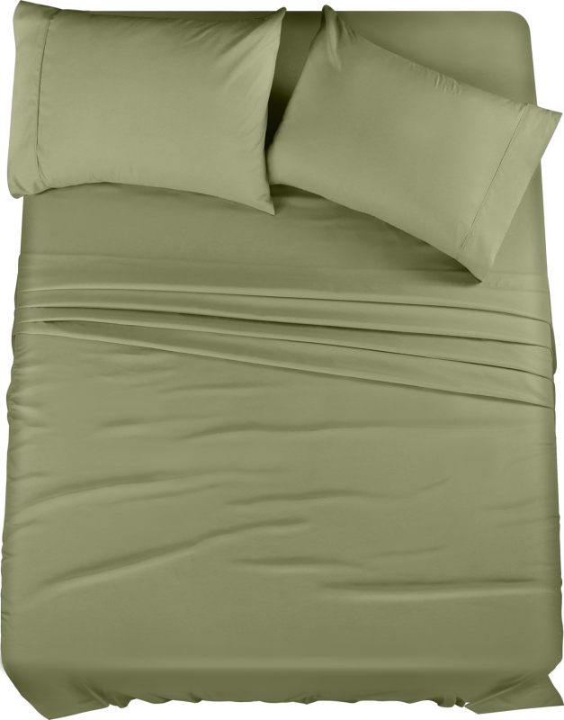 Queen Bed Sheets Set - 4 Piece Bedding - Brushed Microfiber - Shrinkage and Fade Resistant - Easy Care (Queen, Grey)