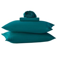1    Baby Blue Full Size Bed Sheet Sets-Deep Pocket Fitted Sheet & Pillowcase Sets-4 Piece Soft Cooling Microfiber Bedsheets for Double Bed