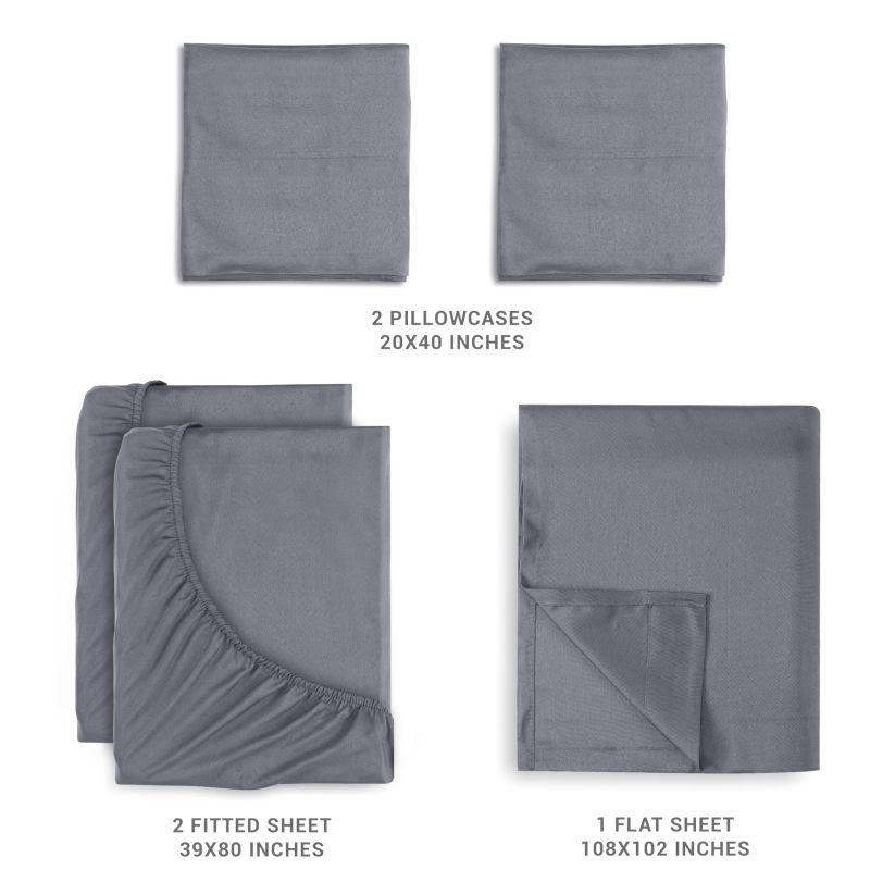 Queen Bed Sheets Set - 4 Piece Bedding - Brushed Microfiber - Shrinkage and Fade Resistant - Easy Care (Queen, Grey)