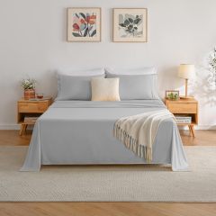 1    Baby Blue Full Size Bed Sheet Sets-Deep Pocket Fitted Sheet & Pillowcase Sets-4 Piece Soft Cooling Microfiber Bedsheets for Double Bed