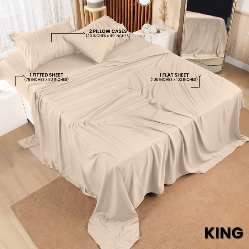 Queen Bed Sheets Set - 4 Piece Bedding - Brushed Microfiber - Shrinkage and Fade Resistant - Easy Care (Queen, Grey)