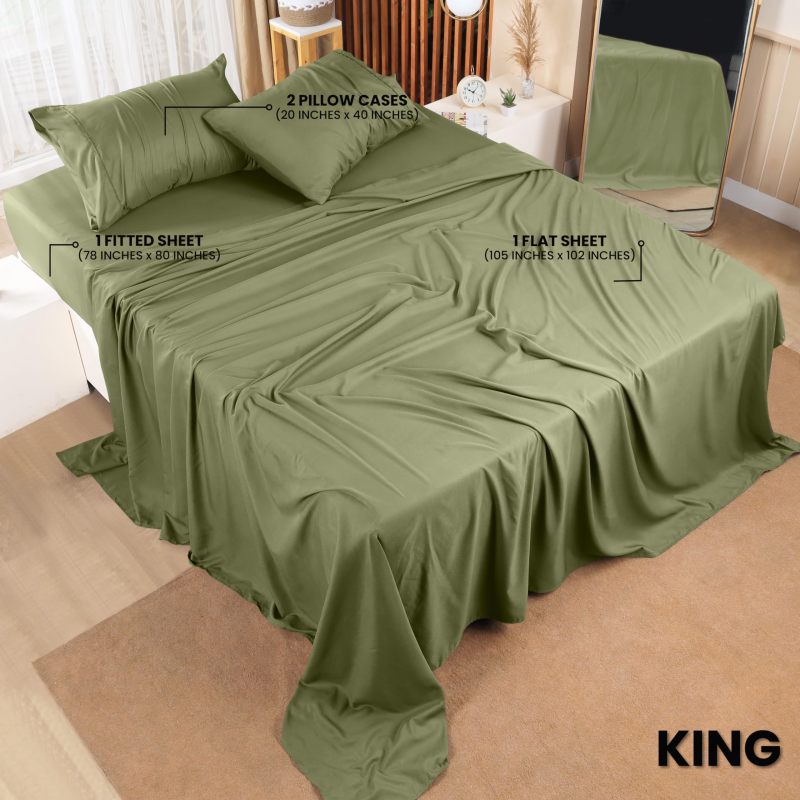 Queen Bed Sheets Set - 4 Piece Bedding - Brushed Microfiber - Shrinkage and Fade Resistant - Easy Care (Queen, Grey)