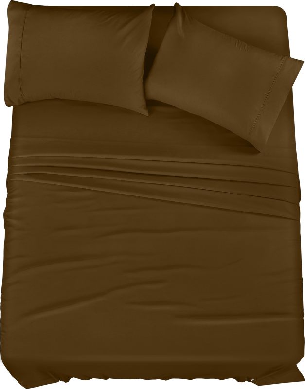 Queen Bed Sheets Set - 4 Piece Bedding - Brushed Microfiber - Shrinkage and Fade Resistant - Easy Care (Queen, Grey)