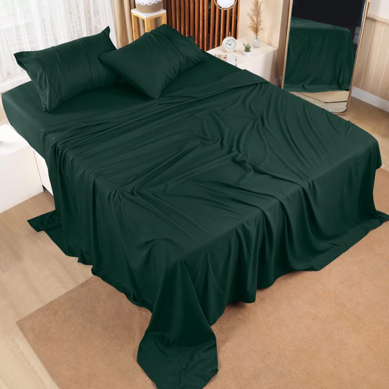Queen Bed Sheets Set - 4 Piece Bedding - Brushed Microfiber - Shrinkage and Fade Resistant - Easy Care (Queen, Grey)