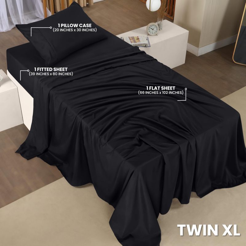 Queen Bed Sheets Set - 4 Piece Bedding - Brushed Microfiber - Shrinkage and Fade Resistant - Easy Care (Queen, Grey)