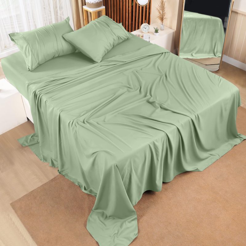 Queen Bed Sheets Set - 4 Piece Bedding - Brushed Microfiber - Shrinkage and Fade Resistant - Easy Care (Queen, Grey)