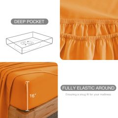 1    Baby Blue Full Size Bed Sheet Sets-Deep Pocket Fitted Sheet & Pillowcase Sets-4 Piece Soft Cooling Microfiber Bedsheets for Double Bed