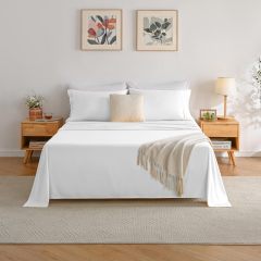 1    Baby Blue Full Size Bed Sheet Sets-Deep Pocket Fitted Sheet & Pillowcase Sets-4 Piece Soft Cooling Microfiber Bedsheets for Double Bed