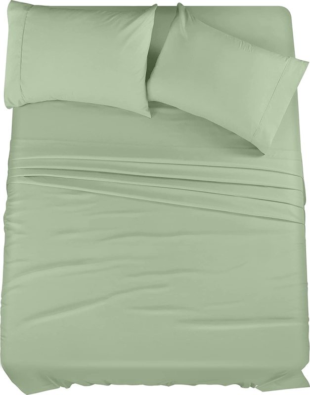 Queen Bed Sheets Set - 4 Piece Bedding - Brushed Microfiber - Shrinkage and Fade Resistant - Easy Care (Queen, Grey)
