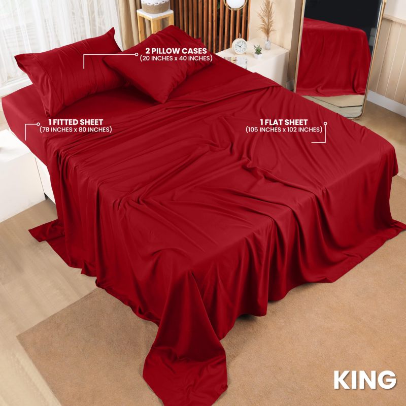 Queen Bed Sheets Set - 4 Piece Bedding - Brushed Microfiber - Shrinkage and Fade Resistant - Easy Care (Queen, Grey)