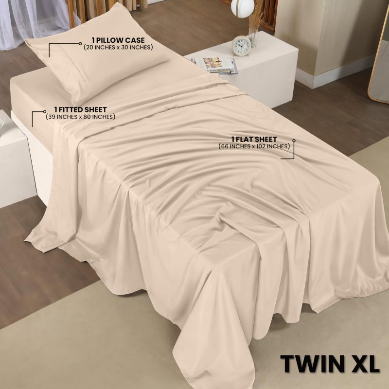 Queen Bed Sheets Set - 4 Piece Bedding - Brushed Microfiber - Shrinkage and Fade Resistant - Easy Care (Queen, Grey)