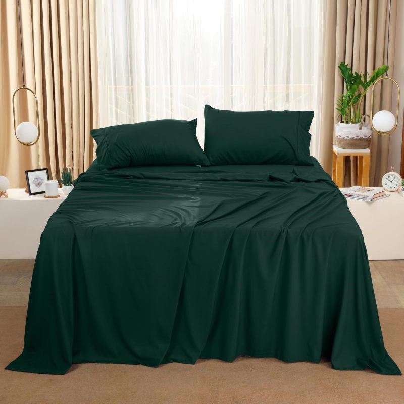 Queen Bed Sheets Set - 4 Piece Bedding - Brushed Microfiber - Shrinkage and Fade Resistant - Easy Care (Queen, Grey)