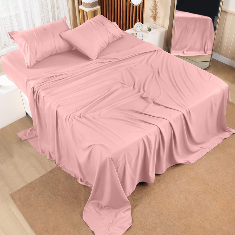Queen Bed Sheets Set - 4 Piece Bedding - Brushed Microfiber - Shrinkage and Fade Resistant - Easy Care (Queen, Grey)