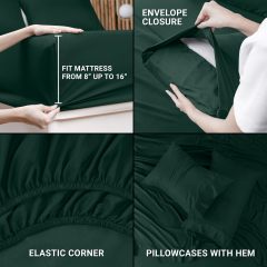 Queen Bed Sheets Set - 4 Piece Bedding - Brushed Microfiber - Shrinkage and Fade Resistant - Easy Care (Queen, Grey)