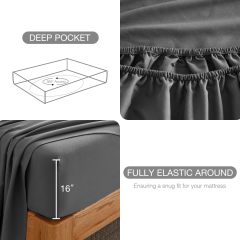1    Baby Blue Full Size Bed Sheet Sets-Deep Pocket Fitted Sheet & Pillowcase Sets-4 Piece Soft Cooling Microfiber Bedsheets for Double Bed