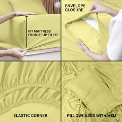 Queen Bed Sheets Set - 4 Piece Bedding - Brushed Microfiber - Shrinkage and Fade Resistant - Easy Care (Queen, Grey)