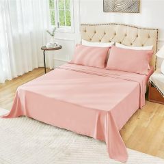 1    Baby Blue Full Size Bed Sheet Sets-Deep Pocket Fitted Sheet & Pillowcase Sets-4 Piece Soft Cooling Microfiber Bedsheets for Double Bed