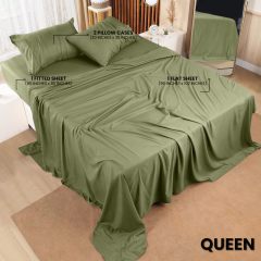 Queen Bed Sheets Set - 4 Piece Bedding - Brushed Microfiber - Shrinkage and Fade Resistant - Easy Care (Queen, Grey)