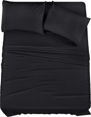 Queen Bed Sheets Set - 4 Piece Bedding - Brushed Microfiber - Shrinkage and Fade Resistant - Easy Care (Queen, Grey)