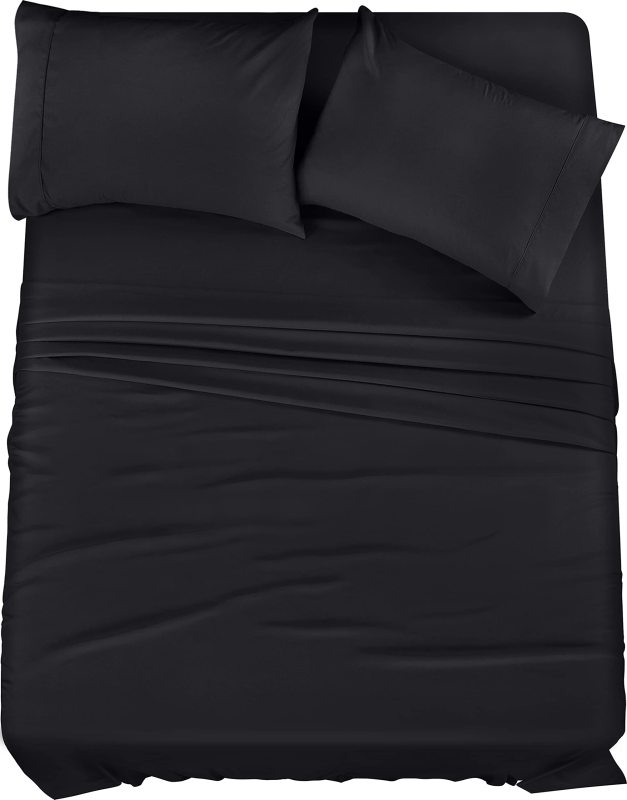 Queen Bed Sheets Set - 4 Piece Bedding - Brushed Microfiber - Shrinkage and Fade Resistant - Easy Care (Queen, Grey)
