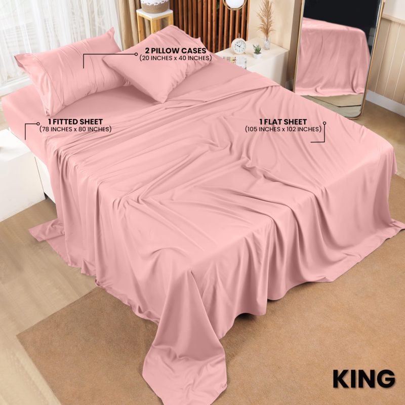 Queen Bed Sheets Set - 4 Piece Bedding - Brushed Microfiber - Shrinkage and Fade Resistant - Easy Care (Queen, Grey)