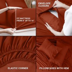 Queen Bed Sheets Set - 4 Piece Bedding - Brushed Microfiber - Shrinkage and Fade Resistant - Easy Care (Queen, Grey)