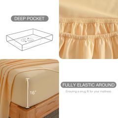 1    Baby Blue Full Size Bed Sheet Sets-Deep Pocket Fitted Sheet & Pillowcase Sets-4 Piece Soft Cooling Microfiber Bedsheets for Double Bed