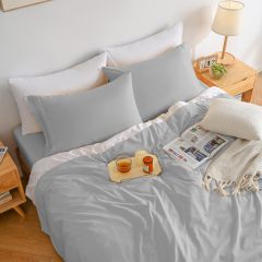 1    Baby Blue Full Size Bed Sheet Sets-Deep Pocket Fitted Sheet & Pillowcase Sets-4 Piece Soft Cooling Microfiber Bedsheets for Double Bed