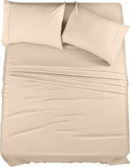 Queen Bed Sheets Set - 4 Piece Bedding - Brushed Microfiber - Shrinkage and Fade Resistant - Easy Care (Queen, Grey)