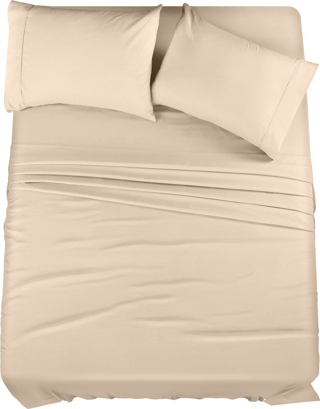 Queen Bed Sheets Set - 4 Piece Bedding - Brushed Microfiber - Shrinkage and Fade Resistant - Easy Care (Queen, Grey)