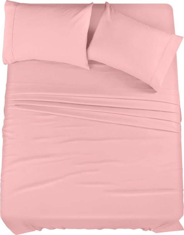 Queen Bed Sheets Set - 4 Piece Bedding - Brushed Microfiber - Shrinkage and Fade Resistant - Easy Care (Queen, Grey)