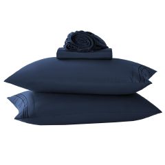 1    Baby Blue Full Size Bed Sheet Sets-Deep Pocket Fitted Sheet & Pillowcase Sets-4 Piece Soft Cooling Microfiber Bedsheets for Double Bed