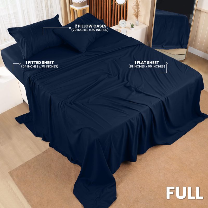 Queen Bed Sheets Set - 4 Piece Bedding - Brushed Microfiber - Shrinkage and Fade Resistant - Easy Care (Queen, Grey)