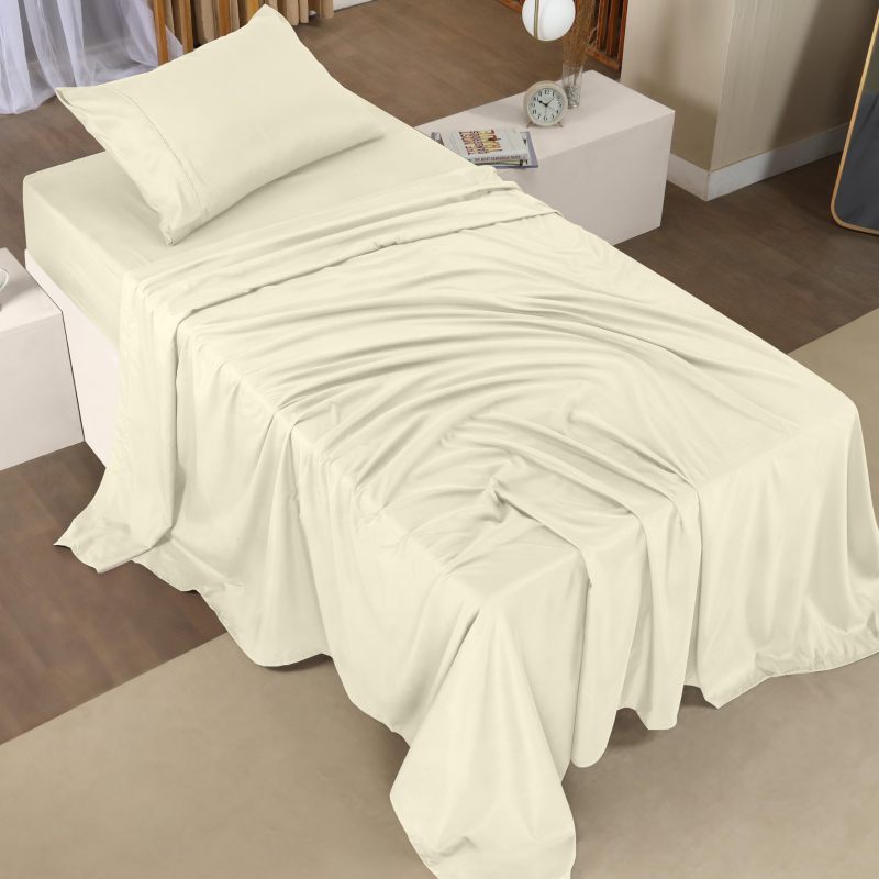 Queen Bed Sheets Set - 4 Piece Bedding - Brushed Microfiber - Shrinkage and Fade Resistant - Easy Care (Queen, Grey)