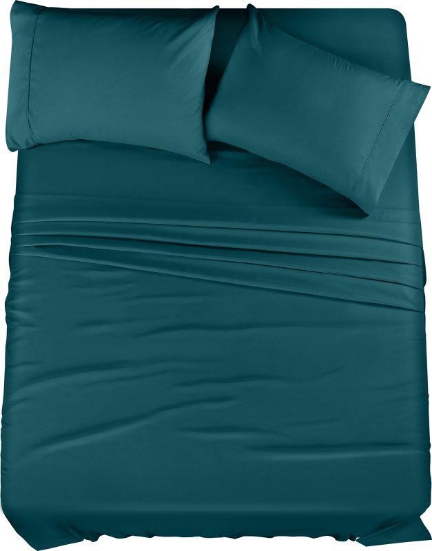 Queen Bed Sheets Set - 4 Piece Bedding - Brushed Microfiber - Shrinkage and Fade Resistant - Easy Care (Queen, Grey)